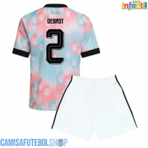 Camisa de time de futebol Bélgica Zeno Debast #2 Replicas 2º Equipamento Infantil Mundo 2026 Manga Curta (+ Calças curtas)
